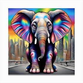 Rainbow Elephant 1 Canvas Print