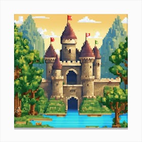 Pixel Castle 1 Canvas Print