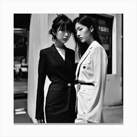 Two Asian Women In Suits Canvas Print