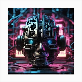 Cyborg Head 34 Canvas Print