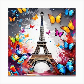 Paris With Butterflies 144 Canvas Print