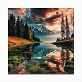 Sunset In The Mountains Canvas Print