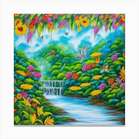 Waterfall Painting 1 Canvas Print