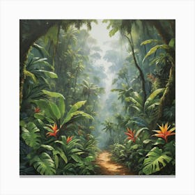 Tropical Jungle Path Art Print Paintings Canvas Print