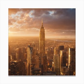 New York City At Sunset Canvas Print