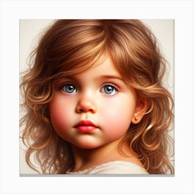 Little Girl With Blue Eyes 1 Canvas Print