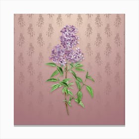 Vintage Persian Lilac Botanical on Dusty Pink Pattern n.1982 Canvas Print