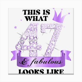 47 & Fabulous I Purple Lilac White Party Group Photo Outfit Canvas Print