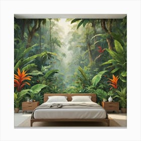 Tropical Jungle Mural Art Print Paintings Canvas Print