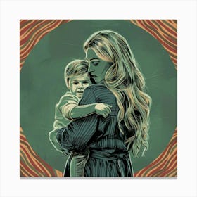 Woman Holding A Child Canvas Print