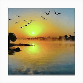 Sunrise Over The Lake Canvas Print