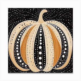 Yayoi Kusama Inspired Pumpkin Black And Orange 8 Canvas Print