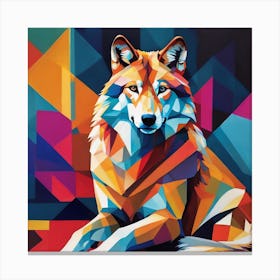 Geometric Wolf Canvas Print