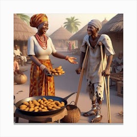 African Village Canvas Print