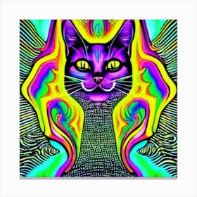 Psychedelic Cat 7 Canvas Print