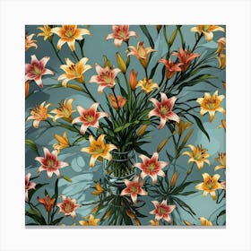 Lilies In A Vase Canvas Print