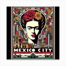 Mexico City Travel Poster Canvas Print