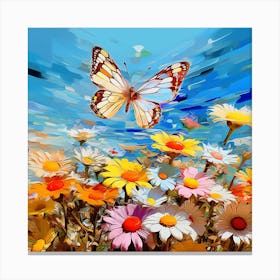 Butterfly On A Flower 2 Canvas Print