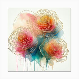 Watercolor Roses 2 Canvas Print