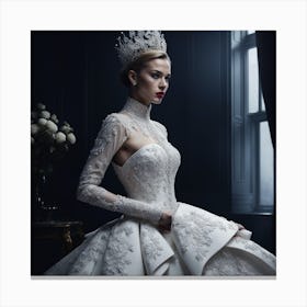 Princess In A Wedding Dress Canvas Print