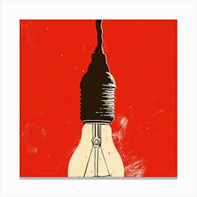 Light Bulb on Red Canvas Print