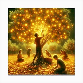 Tree with Glowing Apples Canvas Print