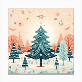 Christmas Tree In The Forest 3 Canvas Print