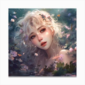Beautiful Girl In Water Canvas Print