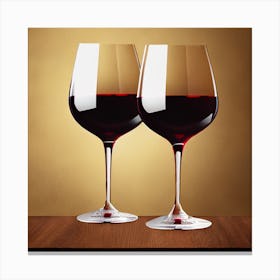 Two Red Wine Glasses Canvas Print