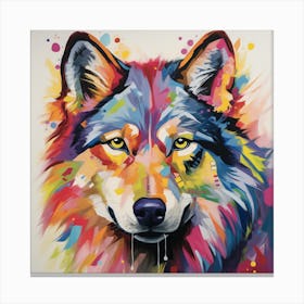 Wolf rainbow Canvas Print