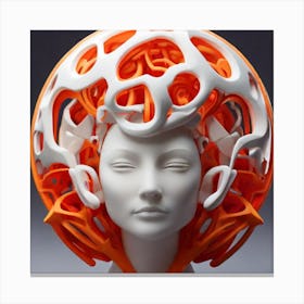 3d Printed Head Sculpture Canvas Print
