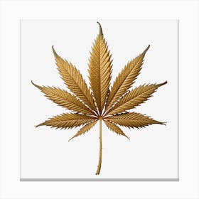 Golden Marijuana Leaf Canvas Print