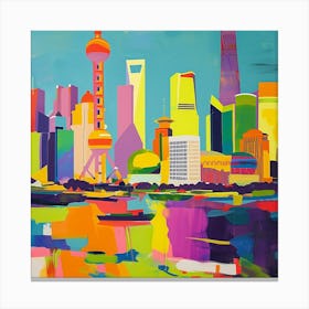 Abstract Travel Collection Shanghai China 2 Canvas Print