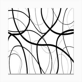 Abstract Black And White Lines Canvas Print