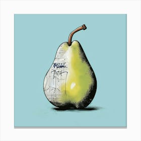 Pear With Graffiti Canvas Print