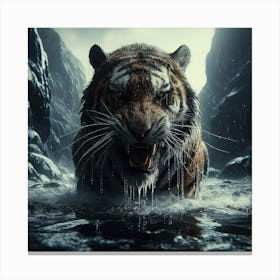 Tiger In Water 3 Canvas Print