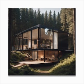 Modern Architecture in the middle of a Forest 2 Canvas Print