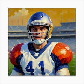 The Intensity of the Game Football Star Mid-Action Canvas Print