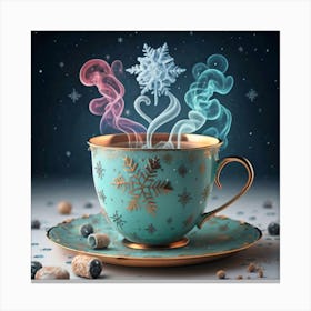 Snowflakes In A Cup Canvas Print