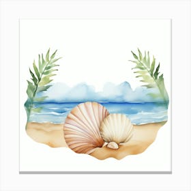 Seashells On The Beach Canvas Print