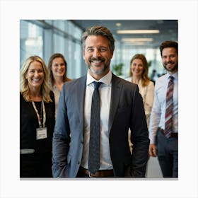 Smiling Business Team Canvas Print