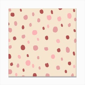 Soft pink polka dots Canvas Print