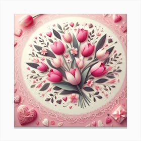 Valentine's Day, tulip pattern 1 Canvas Print