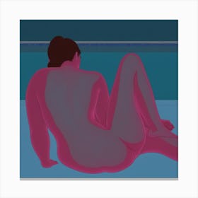Woman In The Pool Canvas Print