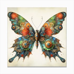 Steampunk Butterfly in Vibrant Colours Canvas Print