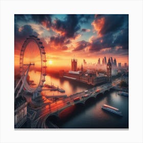 Sunset In London Canvas Print