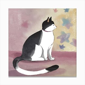 Cat With Butterflies 1 Canvas Print