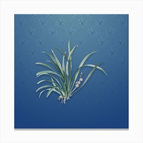 Vintage Sansevieria Carnea Botanical on Bahama Blue Pattern n.0034 Canvas Print
