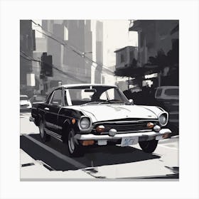 Classic Car In The City 1 Canvas Print