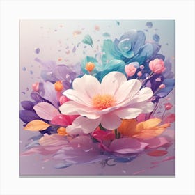 Abstract Flower Painting Canvas Print